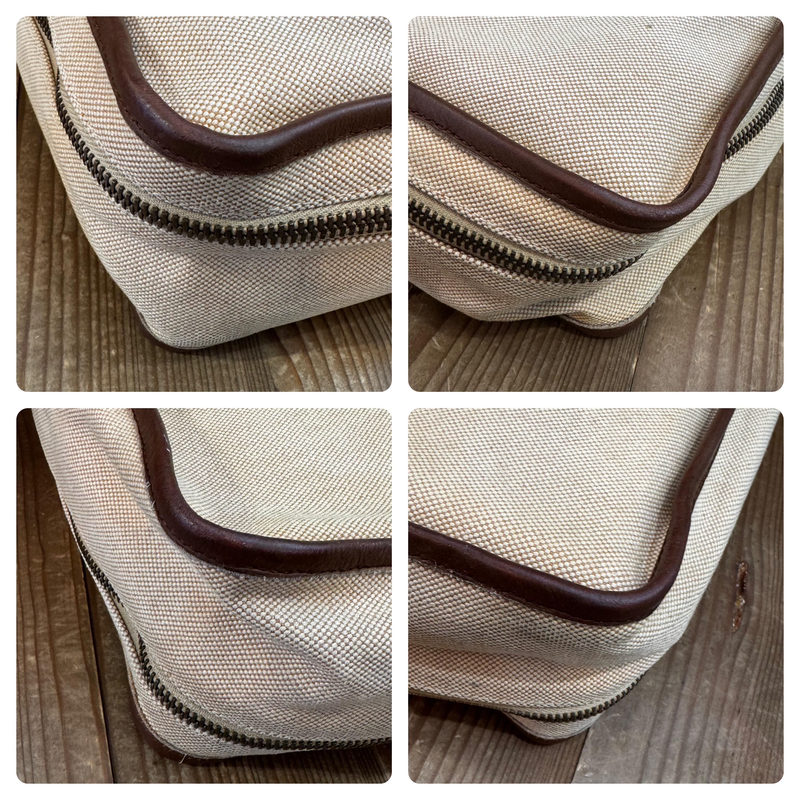 Vintage HERMES Sac de voyage en toile de veau XL en vente 3