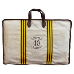 Vintage HERMES Sac de voyage en toile de veau XL