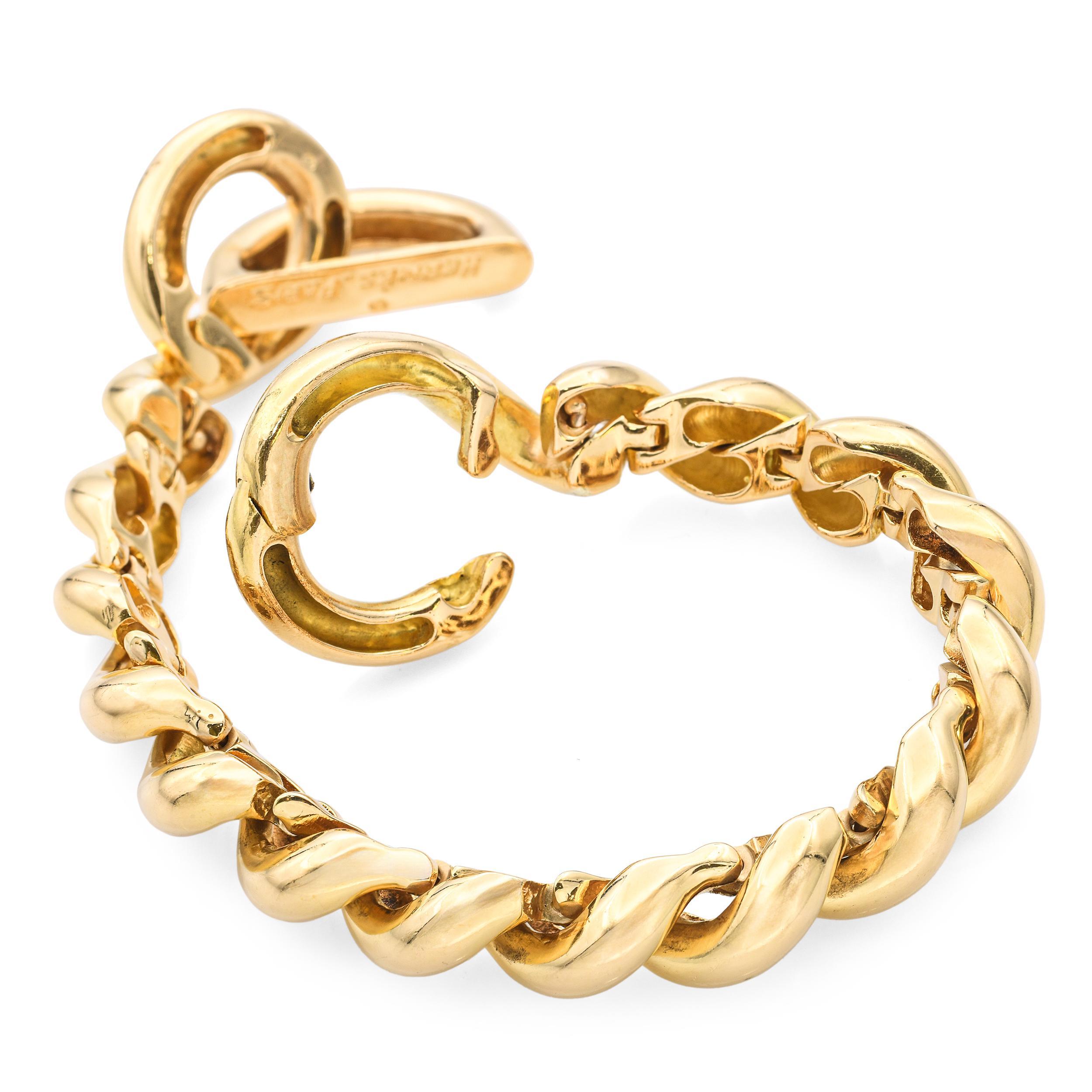 Vintage Hermès Torsade 18k Yellow Gold Link Bracelet 2