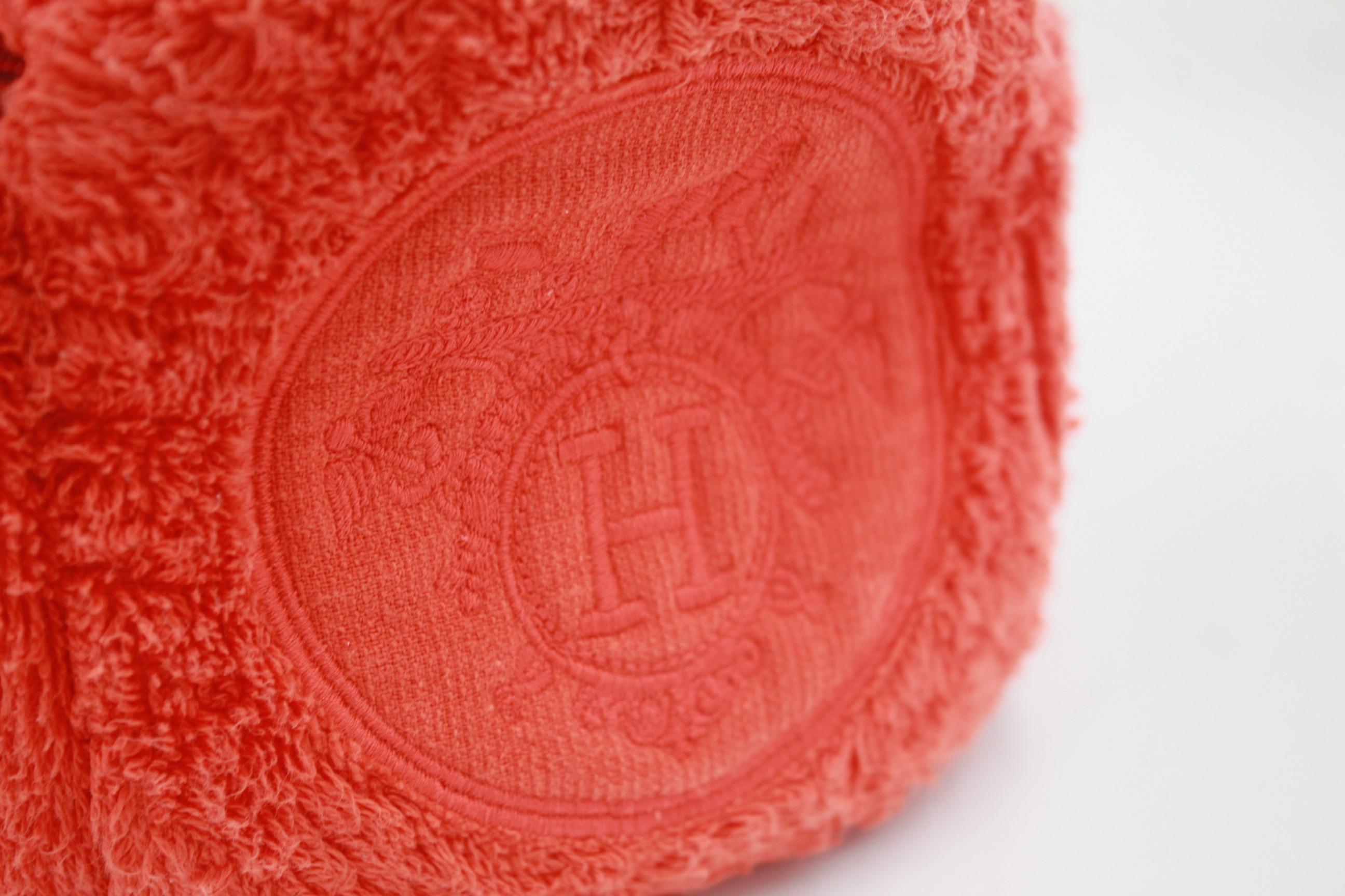 Red Vintage Hermes towel Vanity case For Sale