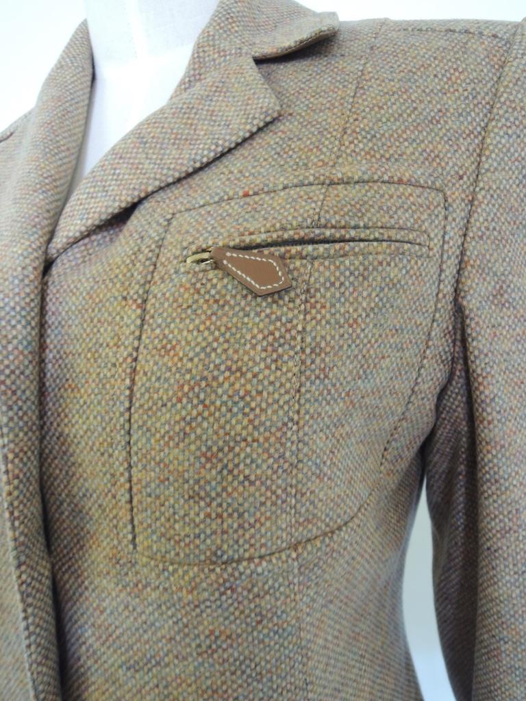 Vintage Hermes Tweed Equestrian Jacket In Excellent Condition In Oakland, CA