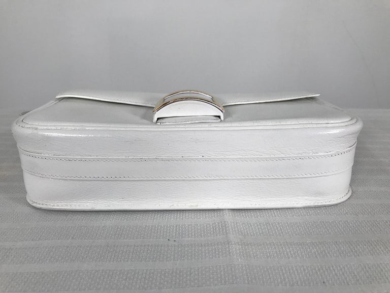 Vintage Hermes White Flap Front Tab Closure Gold Hardware 1980s For ...