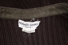 Vintage Hermes Wool and Suede Cardigan