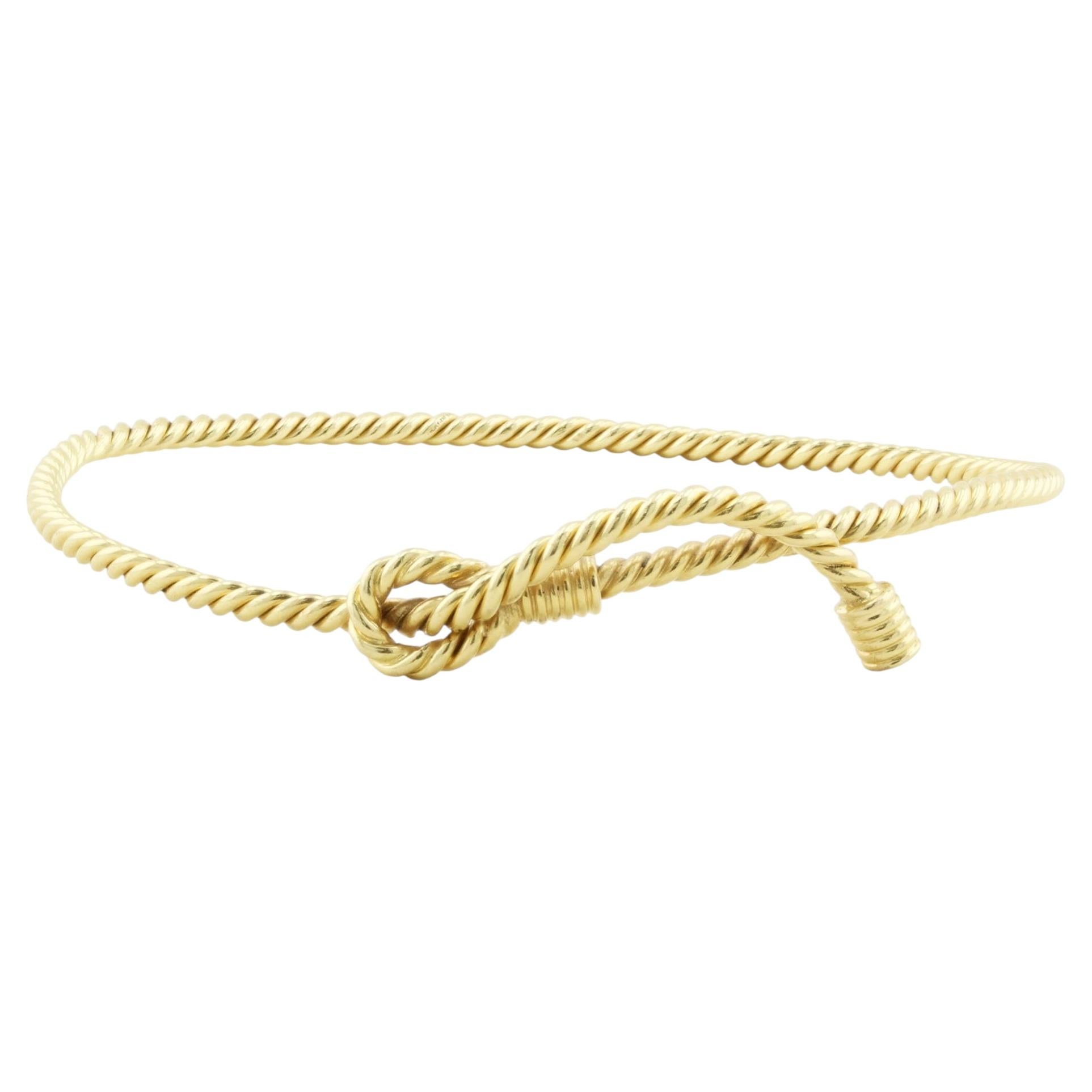 Vintage Hermes Yellow Gold Bangle For Sale