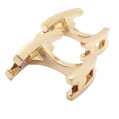 Vintage Hermes Yellow Gold H Cufflinks