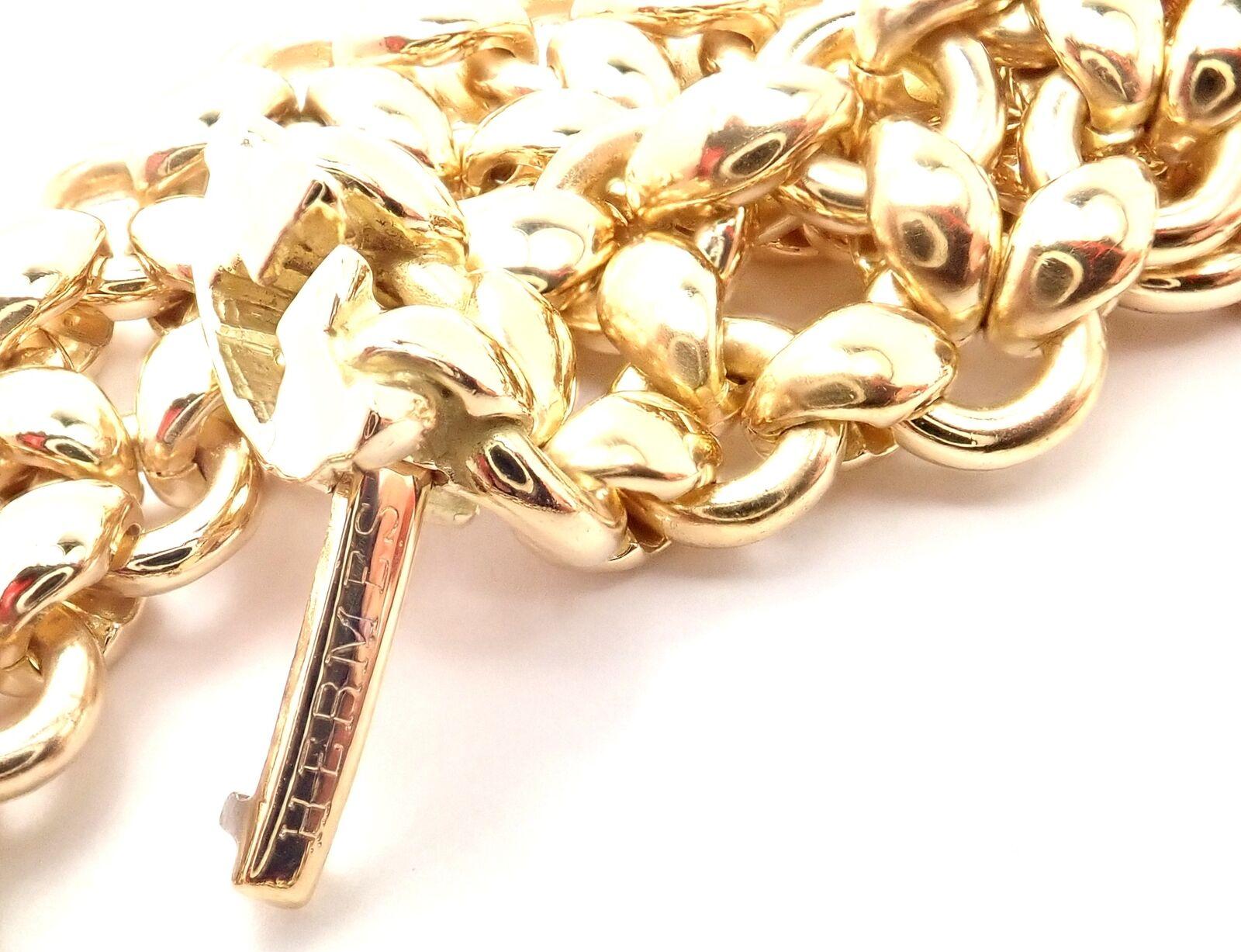 Women's or Men's Vintage Hermes Yellow Gold Link Necklace For Sale