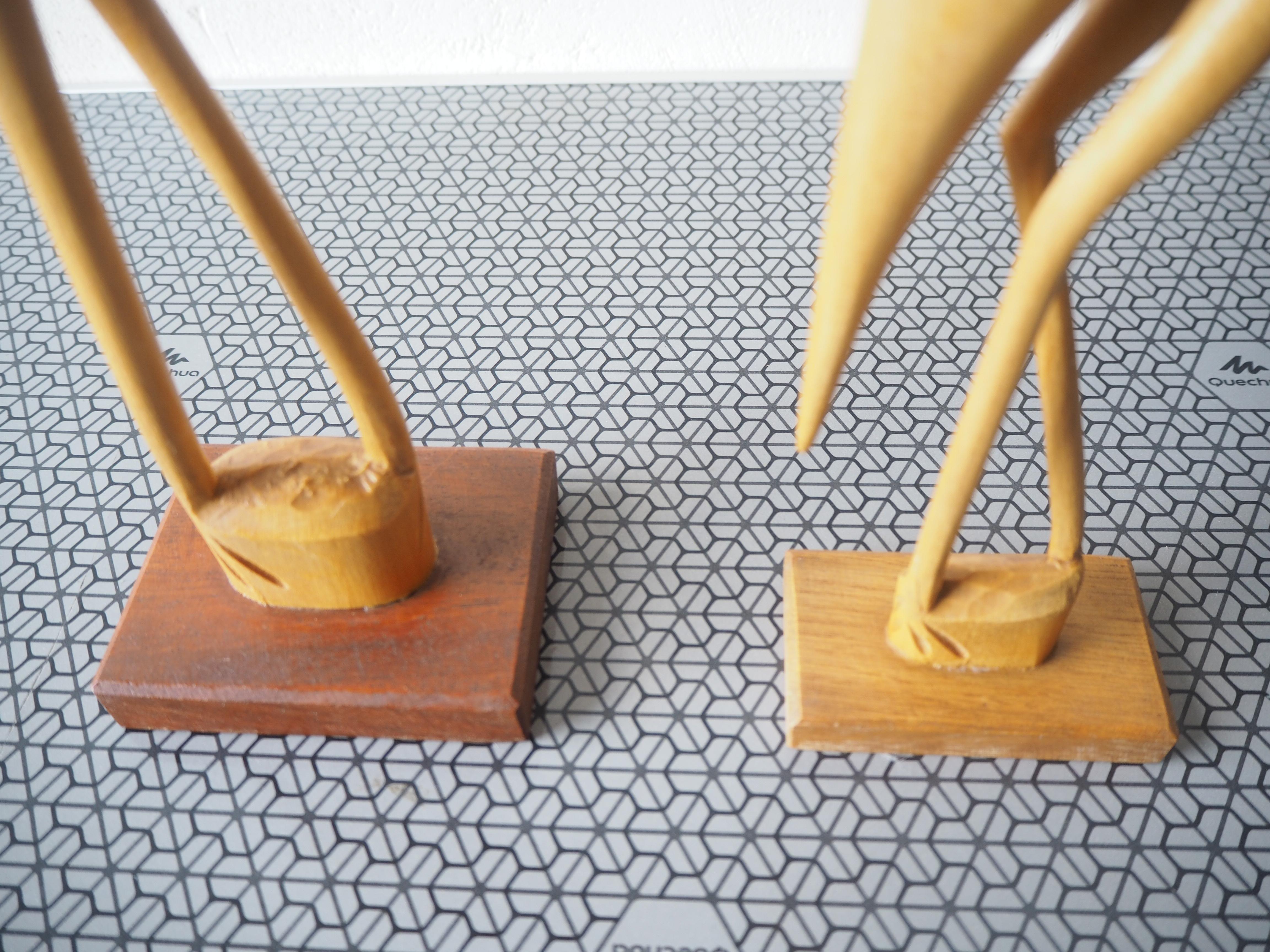 Vintage Herons Statue, Wood Wood, Brussel Style 1970s en vente 3