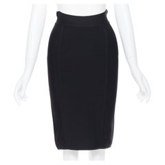 Vintage HERVE LEGER Schwarzer dehnbarer Bodycon-Bleistiftrock mit Bandage S 23"