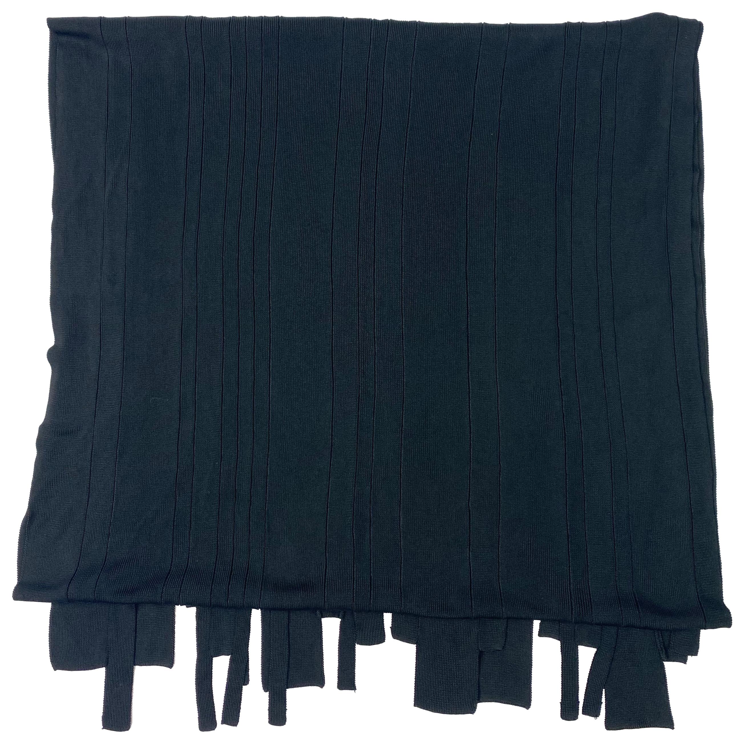 Vintage Herve Leger Paris Black Scarf For Sale