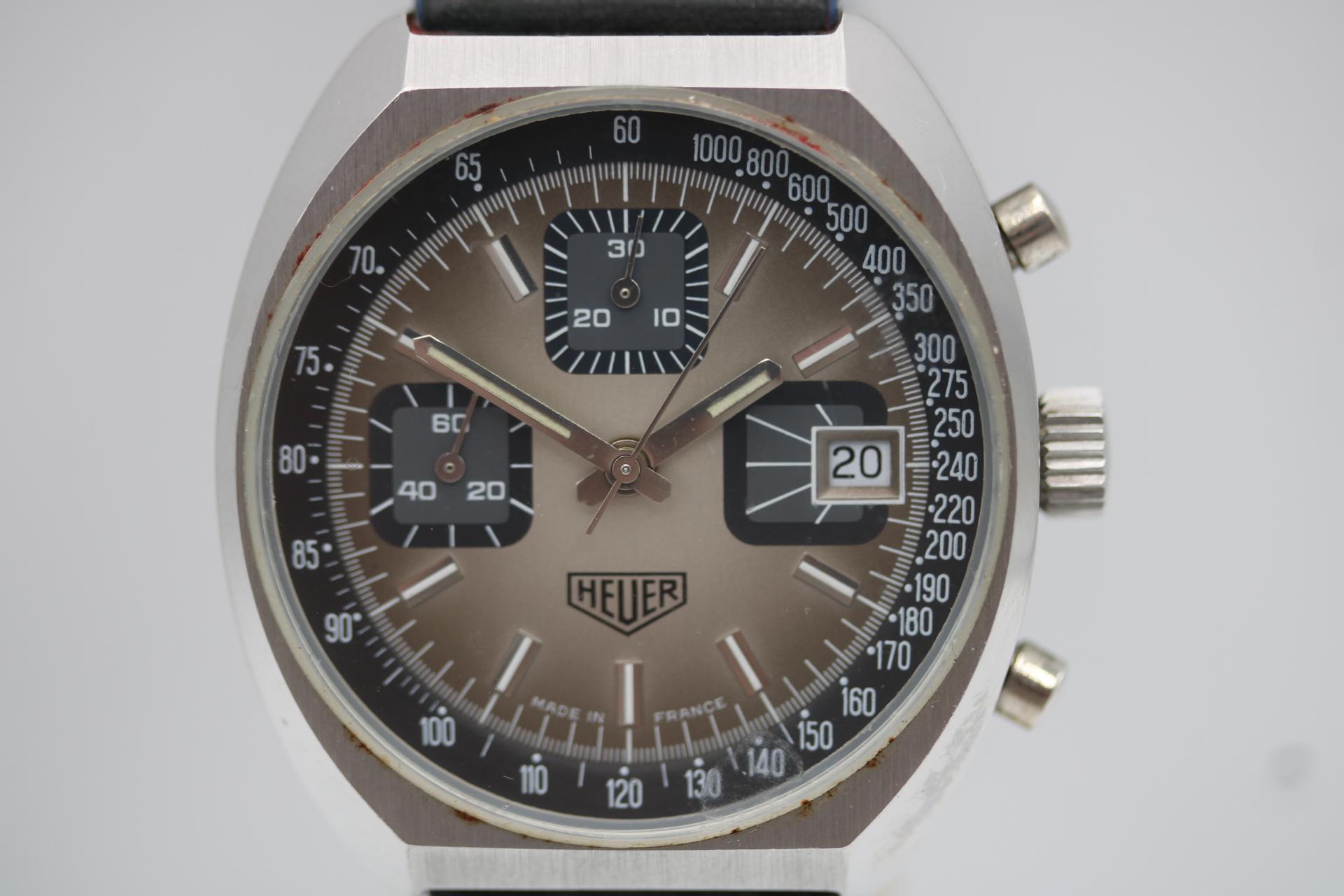 🕰️ Vintage Heuer 1614 Cronógrafo  Valjoux 7735  Años 70 de fabricación francesa  Variante rara de la esfera
Este Cronógrafo Heuer 1614 de mediados de los 70 es una pieza impresionante y cada vez más rara que capta el espíritu audaz de la época