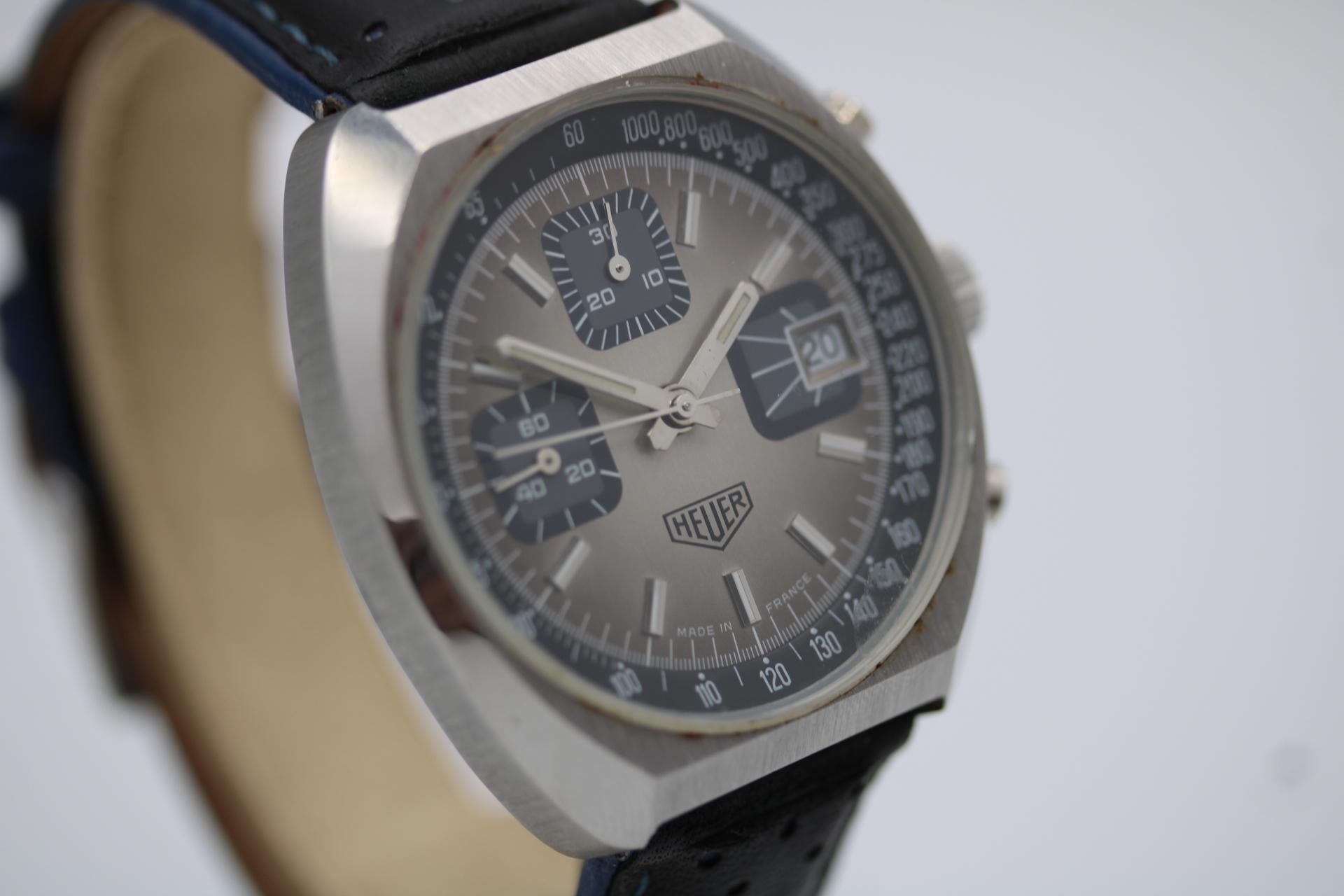 De los hombres Vintage Heuer 1614 Cronógrafo  Valjoux 7735  Años 70 de fabricación francesa  Esfera rara en venta
