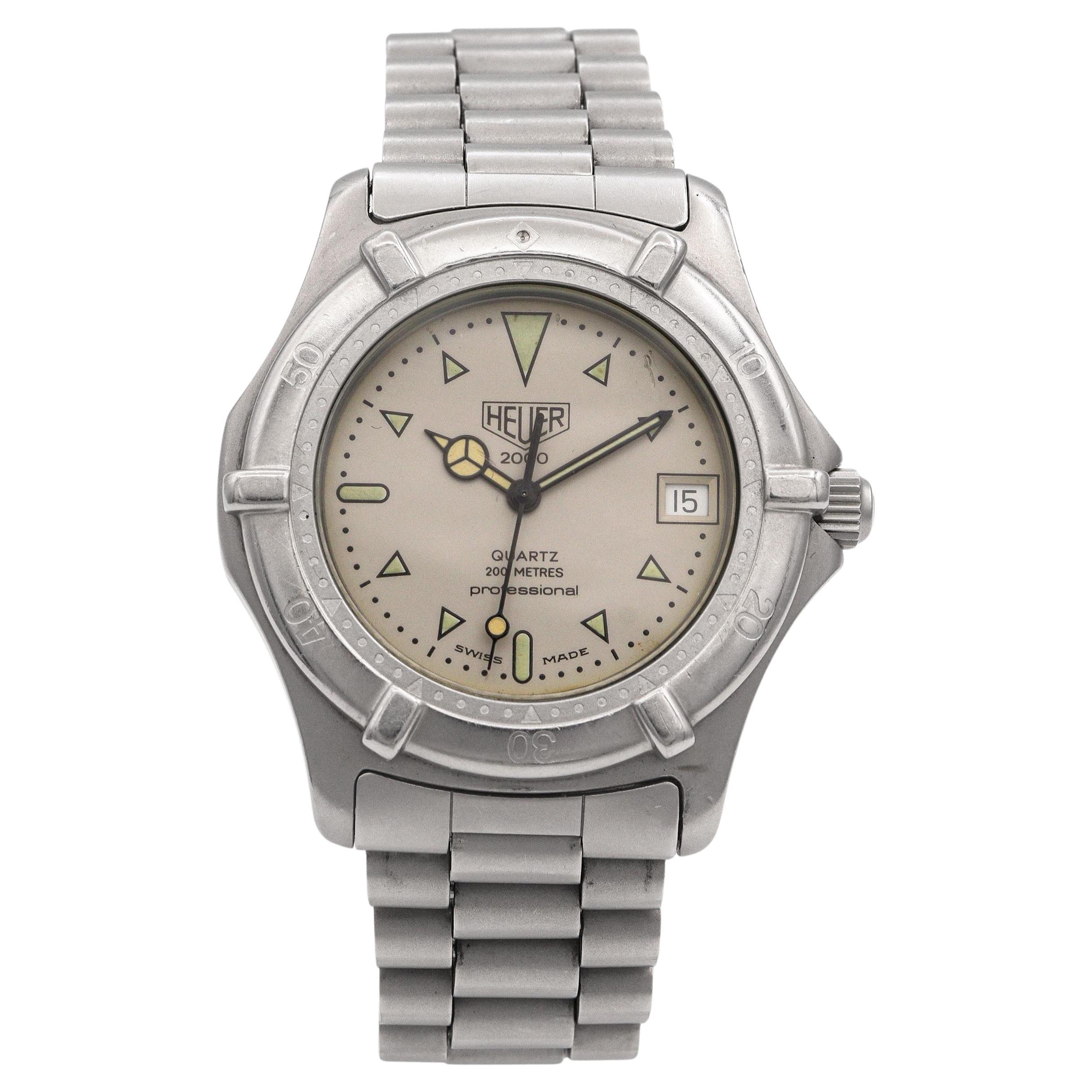 Vintage Heuer 2000 Series Professional Date Quartz Men's Watch Ref. 972.006 en venta