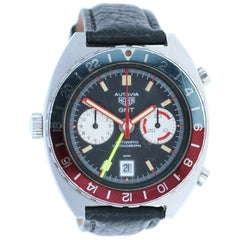 Montre chronographe automatique vintage Heuer Autavia GMT 11630 avec boîte