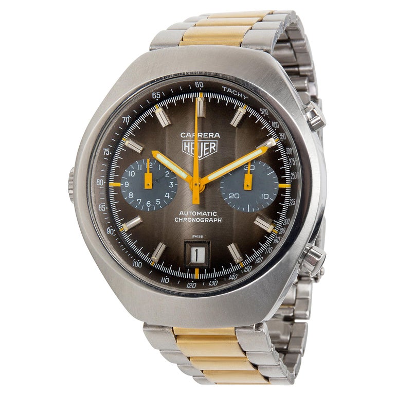 Vintage Heuer Carrera Men's Watch in Stainless Steel and Gold-Plated