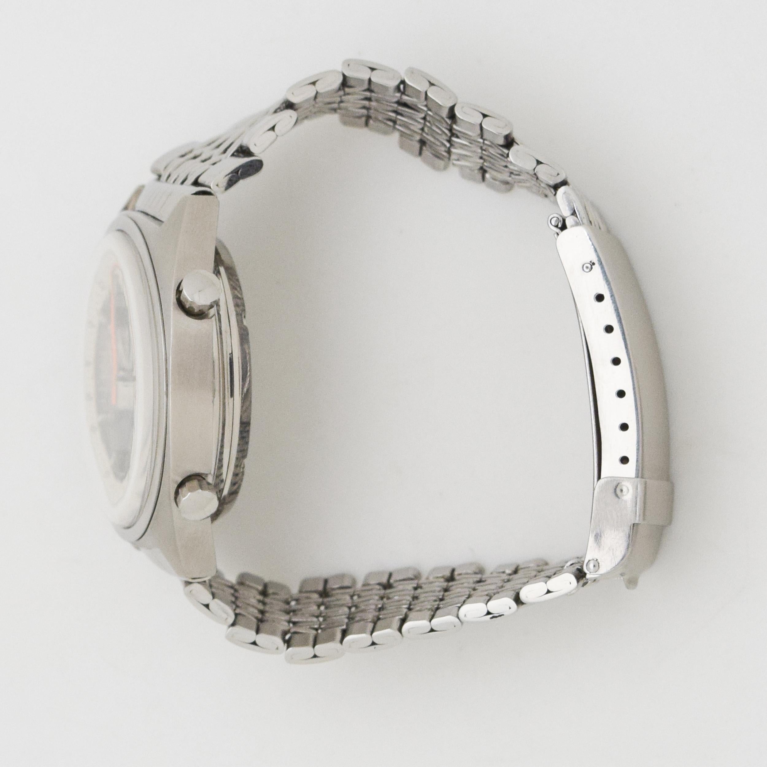 Vintage Heuer Carrera Stainless Steel Watch, 1969 In Excellent Condition In Beverly Hills, CA