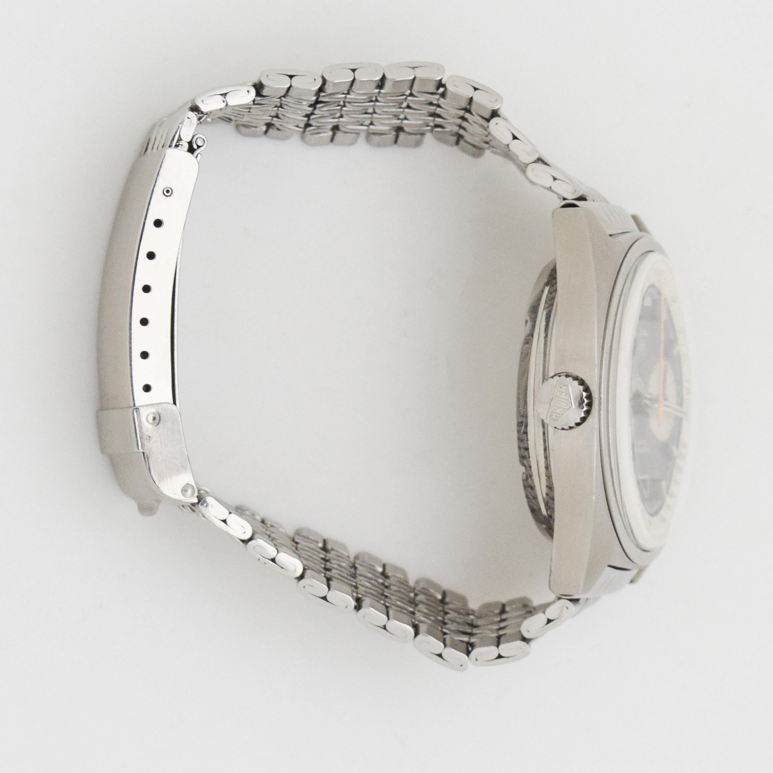 Women's or Men's Vintage Heuer Carrera Stainless Steel Watch, 1969