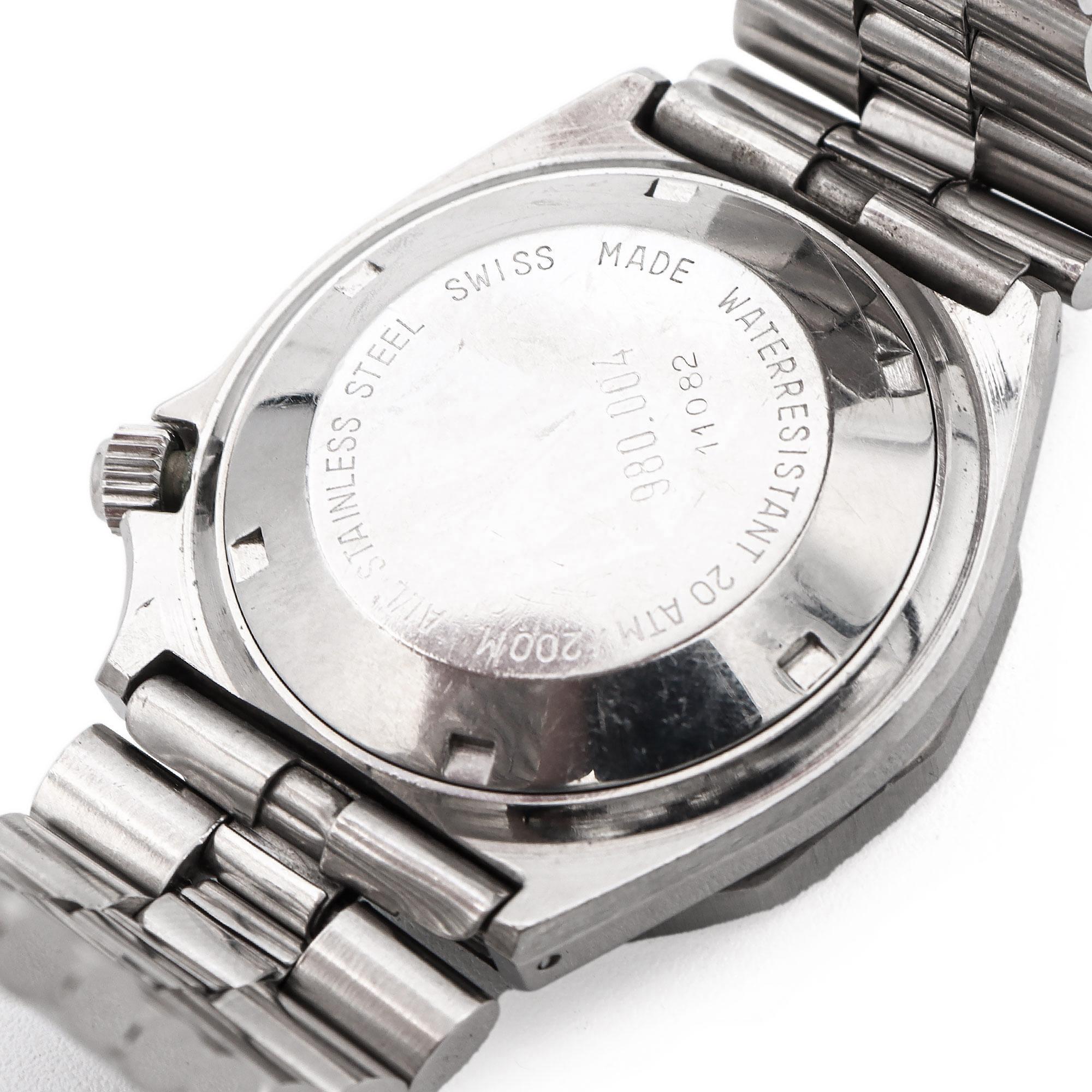 Vintage Heuer Diver Edelstahl Tag Datum Quarz Herrenuhr Ref. 980.004 1
