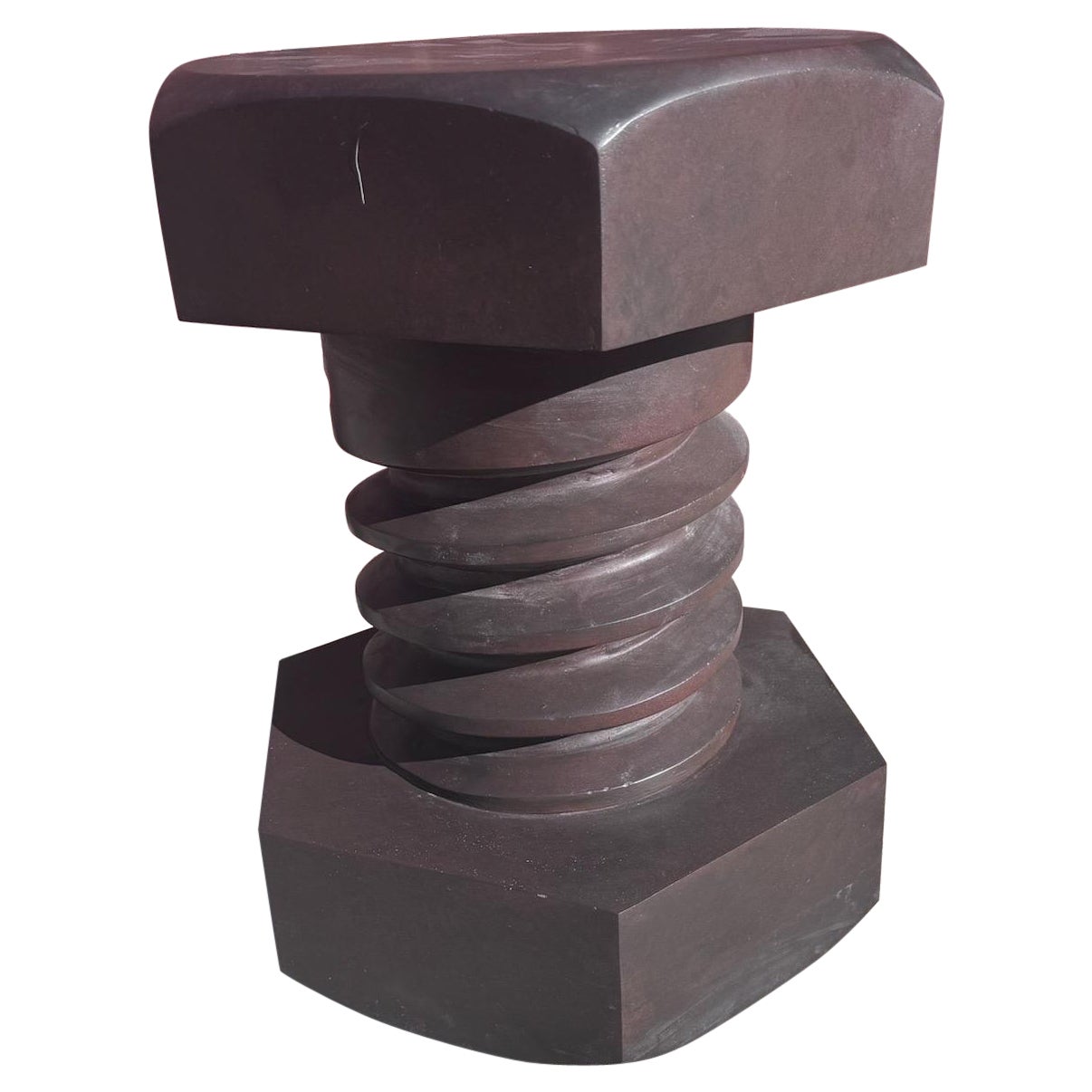 Vintage Hex Bolt Beistelltisch/-hocker in Brown im Angebot
