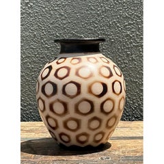 Vintage Hexagon Bubble Vase