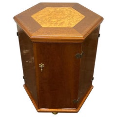 Vintage Hexagon Table Burled Inset
