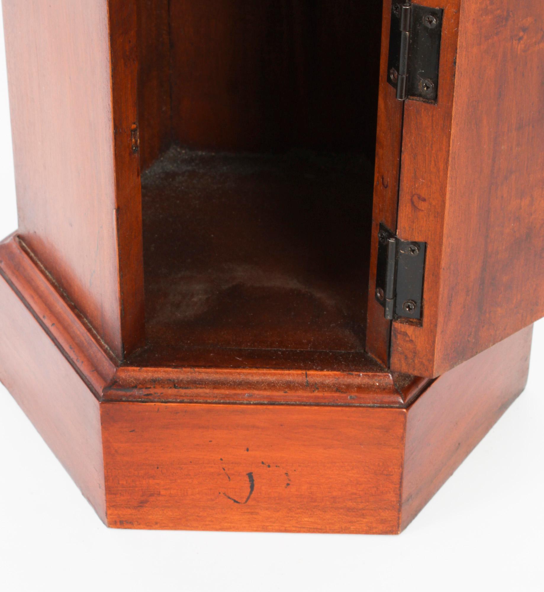 Walnut Vintage Hexagonal Country House Pillar Post Letter Box Cabinet 20th Century For Sale