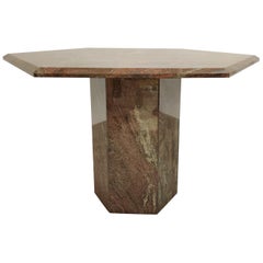 Vintage Hexagonal Granite Dining Table, 1980s