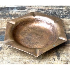 Vintage Hexagonal Hammered Copper Ashtray