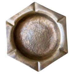 Vintage Hexagonal Hammered Copper Ashtray
