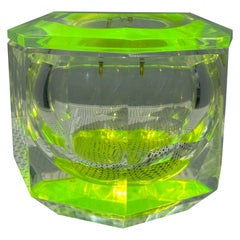 Vintage Hexagonal Lucite Ice Bucket w/ Swivel Top by Albrizzi
