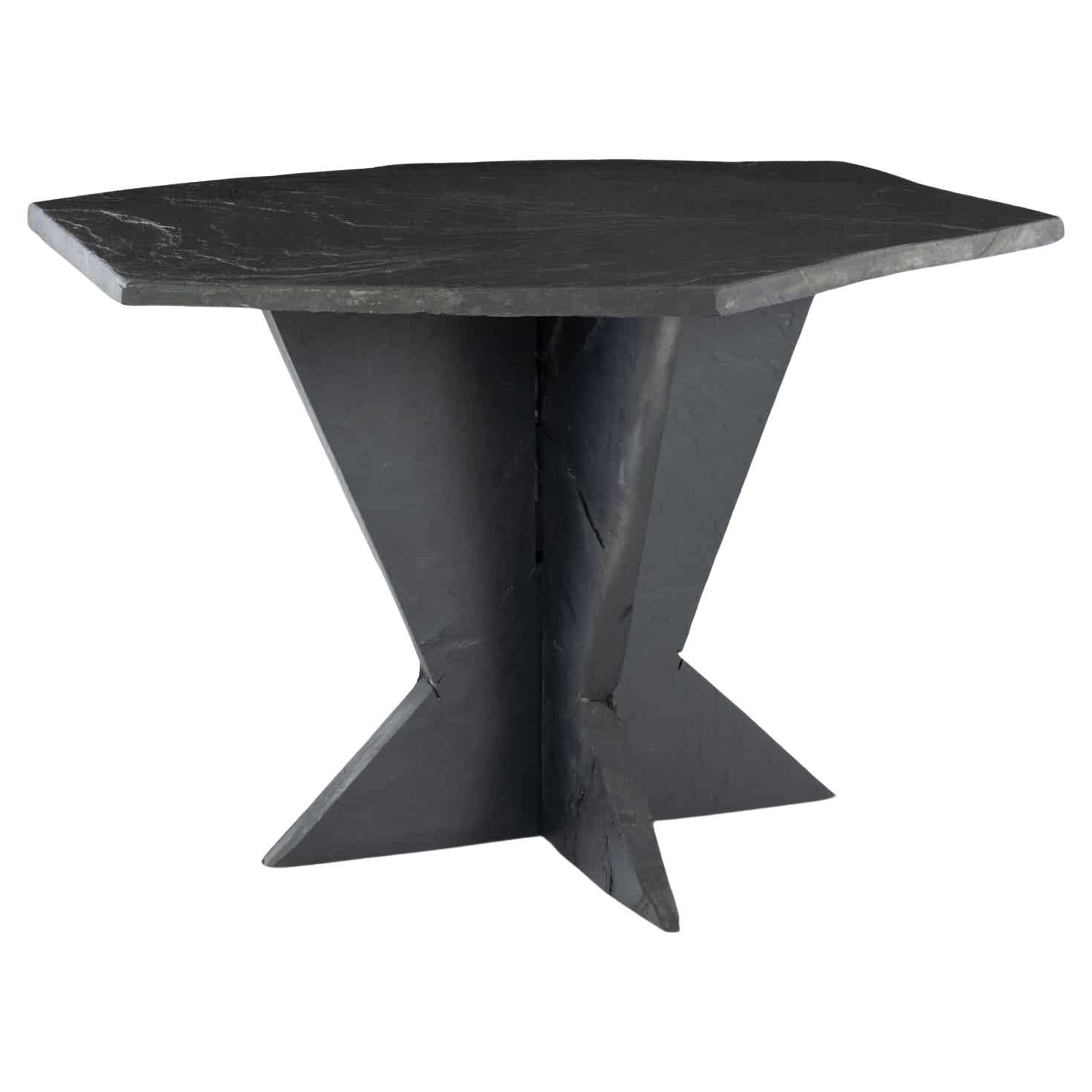 Vintage Hexagonal Shape Slate Table