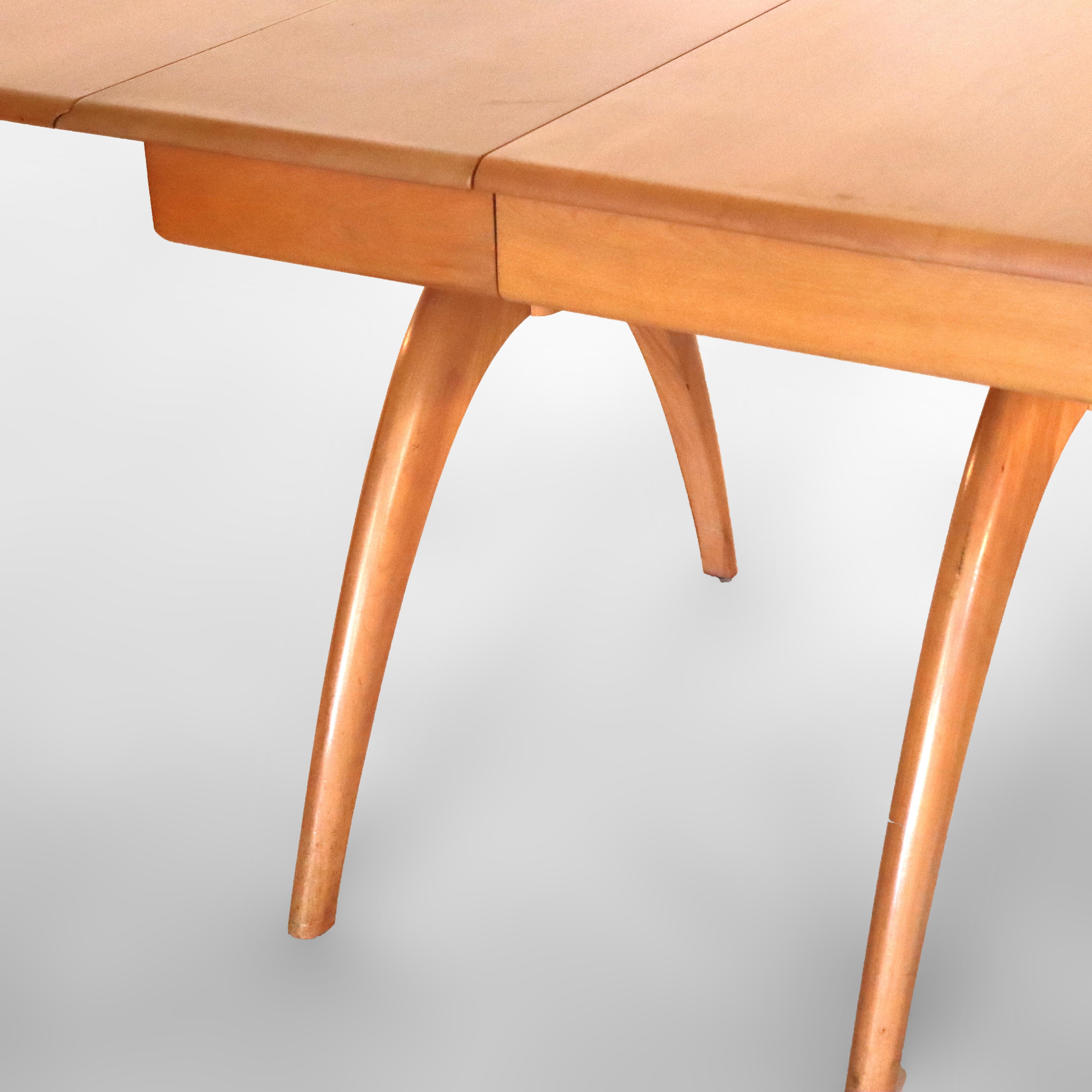 Vintage Heywood Wakefield Champagne Finish Birch Wishbone Drop Leaf Table C1950 en vente 5