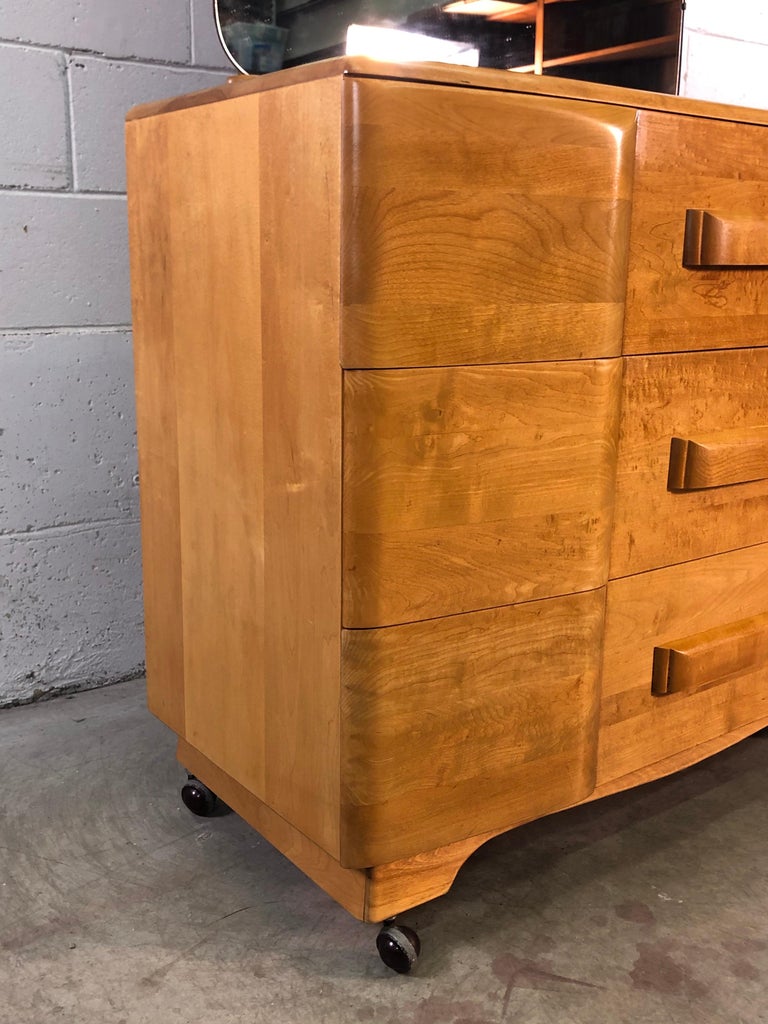 Vintage HeywoodWakefield Dresser with Mirror at 1stDibs