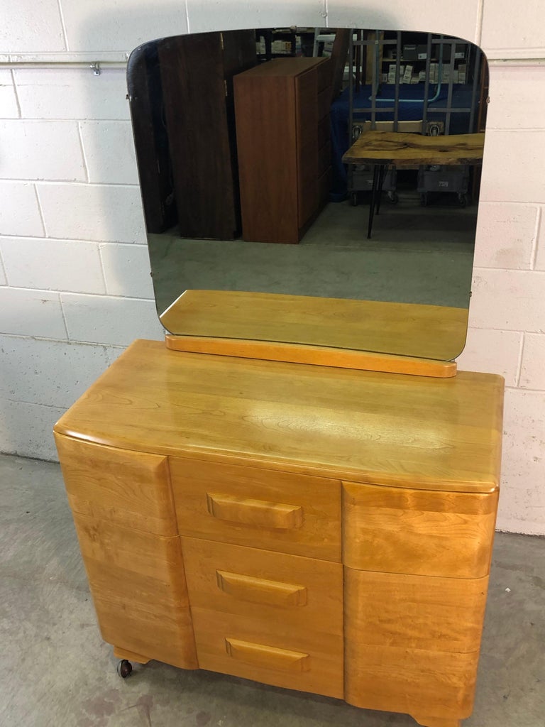Vintage HeywoodWakefield Dresser with Mirror at 1stDibs