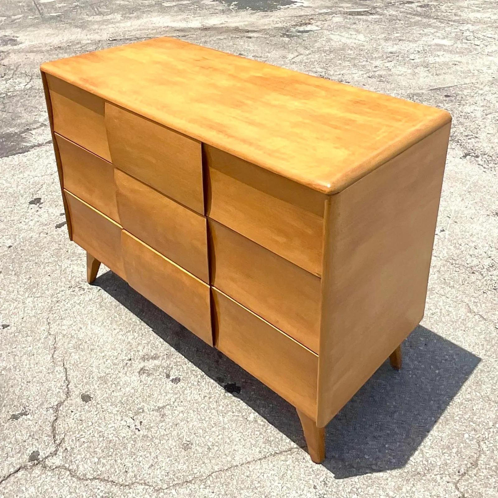 Vintage Heywood Wakefield Kohinoor Maple Chest of Drawers In Good Condition In west palm beach, FL