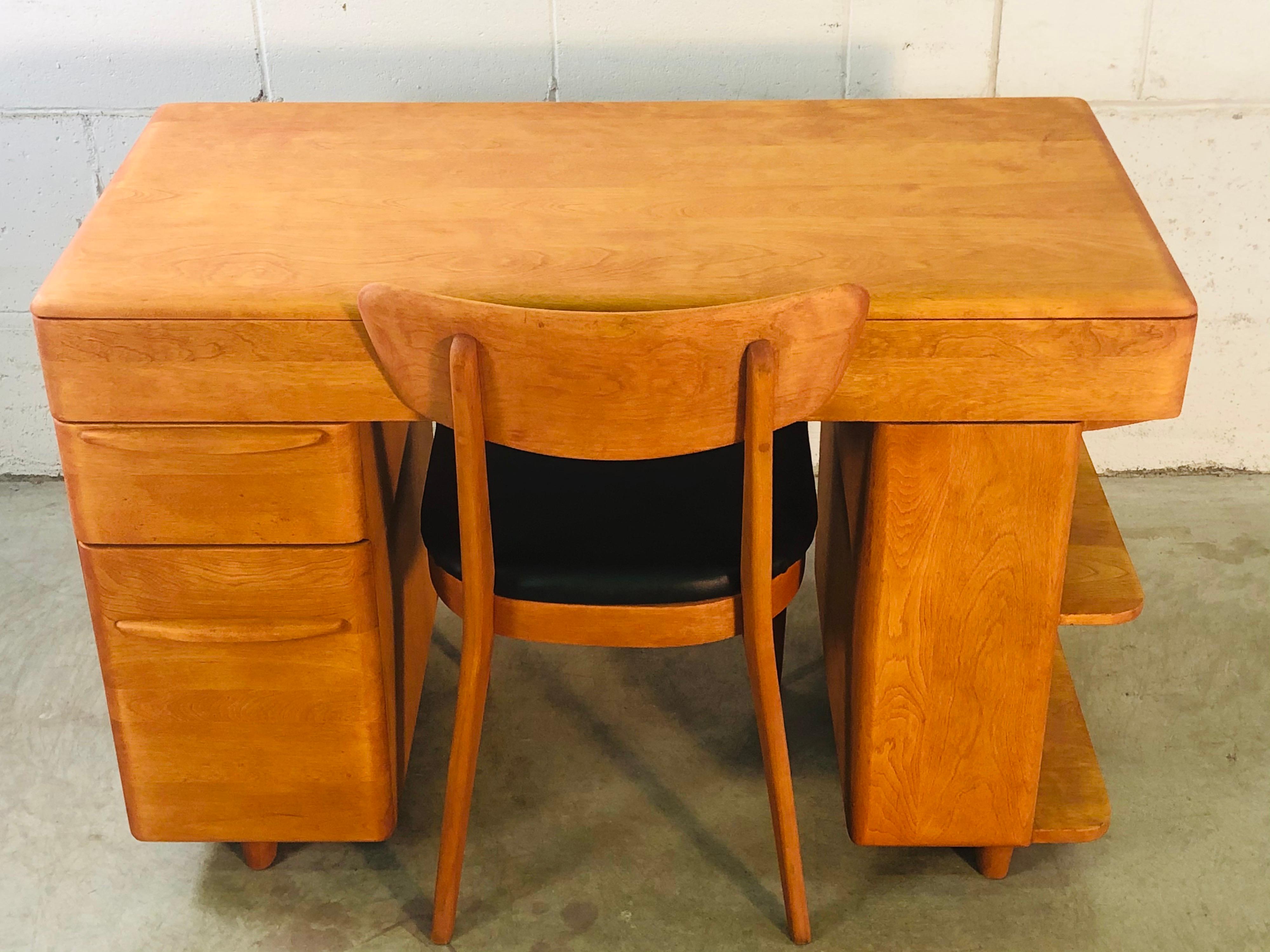 Vintage Heywood Wakefield Maple Desk and Chair 2