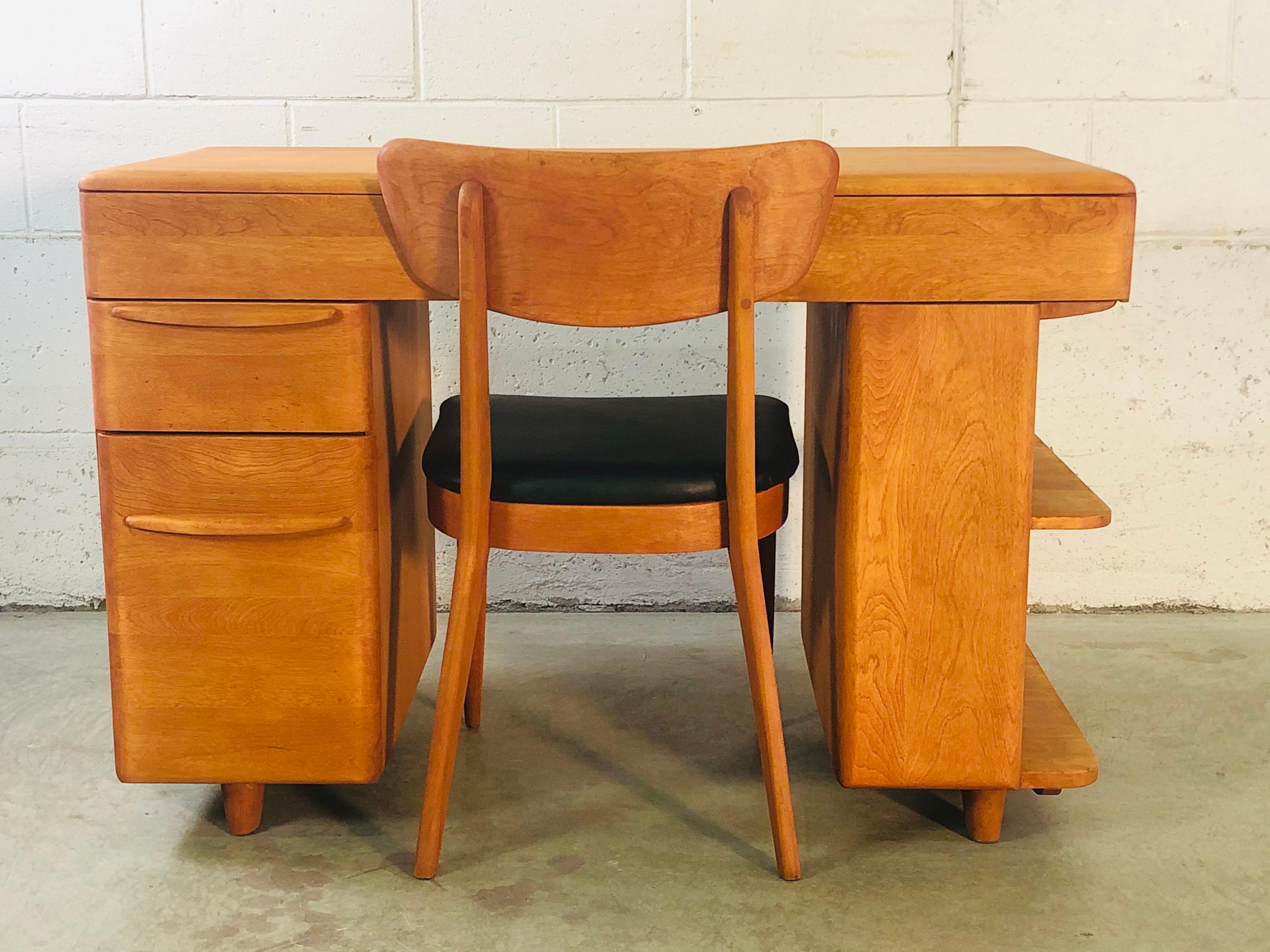 Vintage Heywood Wakefield Maple Desk and Chair 4
