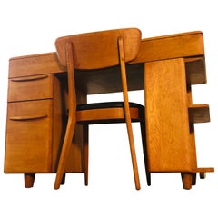 Vintage Heywood Wakefield Maple Desk and Chair
