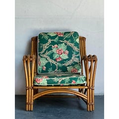 Vintage Heywood Wakefield Mid-Century Modern Bent Rattan Lounge Chair