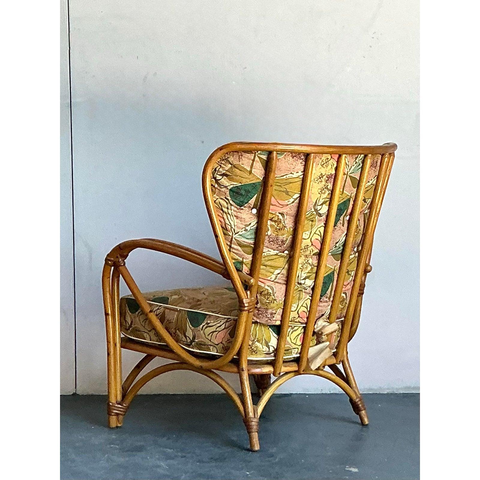 Vintage Heywood Wakefield Mid-Century Modern Wingback Lounge Chair (Moderne der Mitte des Jahrhunderts) im Angebot