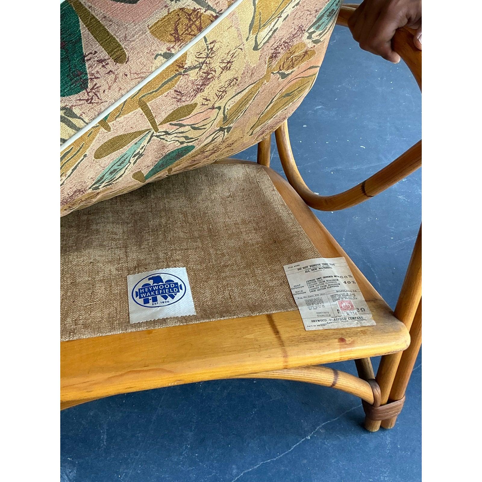 Vintage Heywood Wakefield Mid-Century Modern Wingback Lounge Chair (amerikanisch) im Angebot