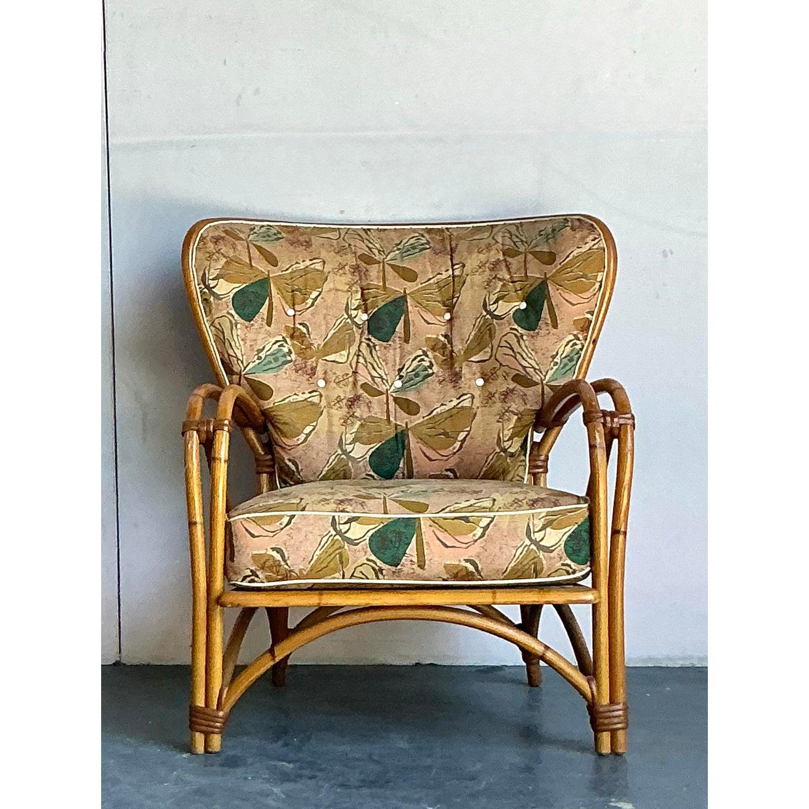Vintage Heywood Wakefield Mid-Century Modern Wingback Lounge Chair im Zustand „Gut“ im Angebot in West Palm Beach, FL