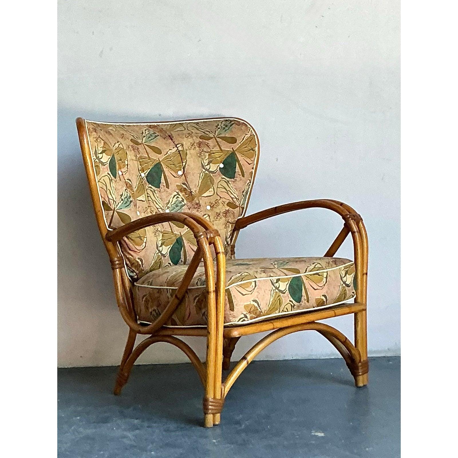 Vintage Heywood Wakefield Mid-Century Modern Wingback Lounge Chair (20. Jahrhundert) im Angebot