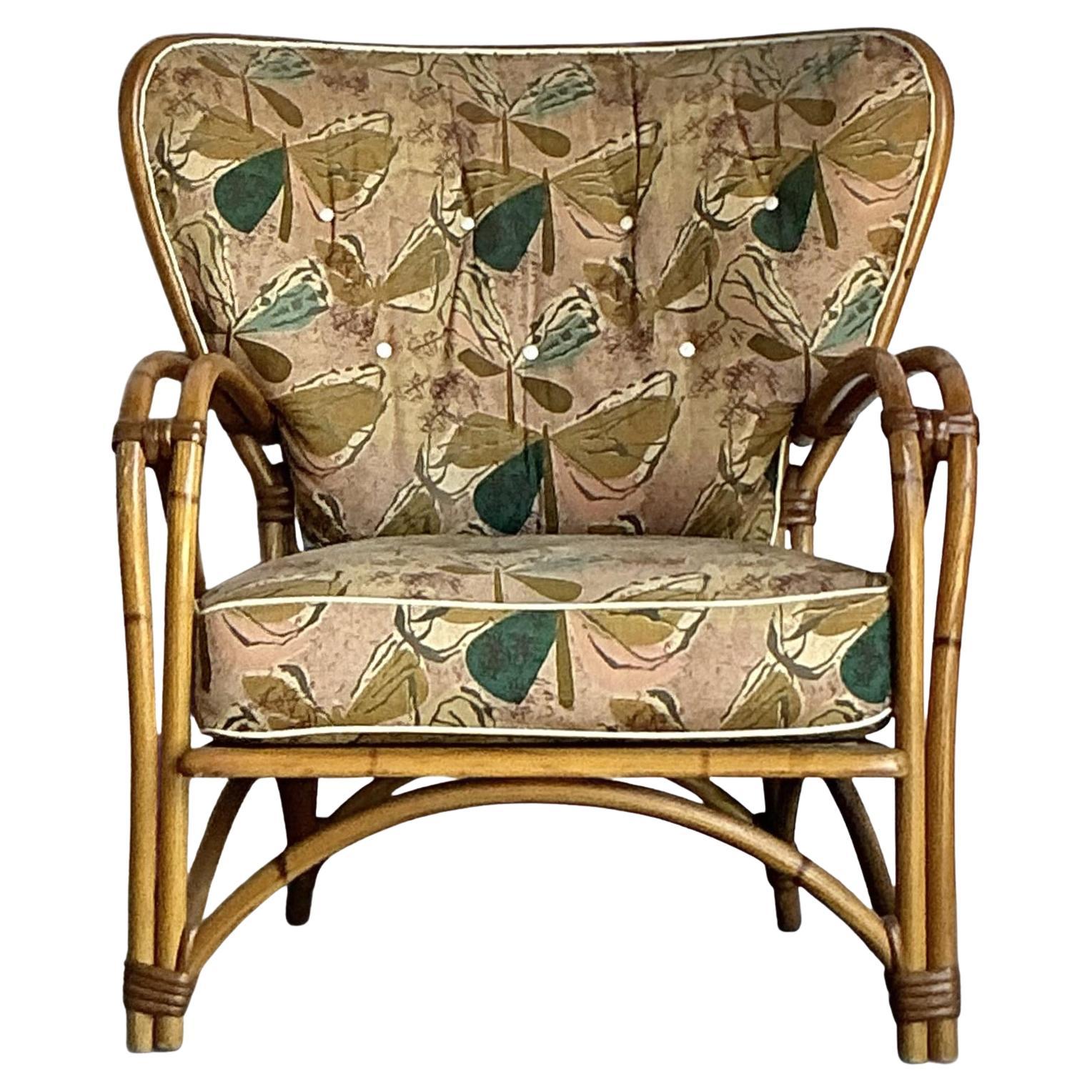 Vintage Heywood Wakefield Mid-Century Modern Wingback Lounge Chair