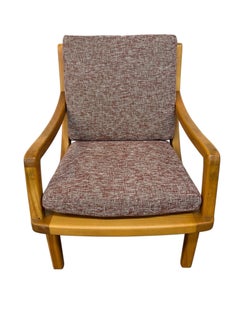 Vintage Heywood Wakefield Style Solid Wood Lounge Chair - Reupholstered!