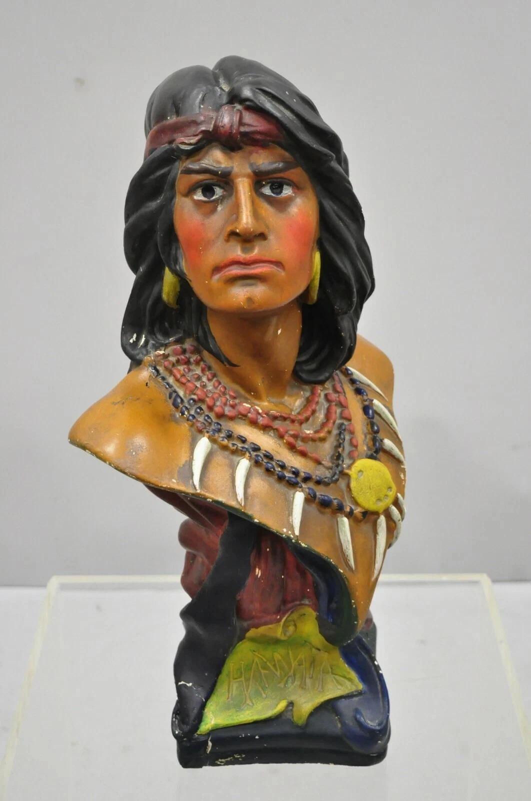 Vintage Hiawatha Native American Chalkware Cigar Store 20