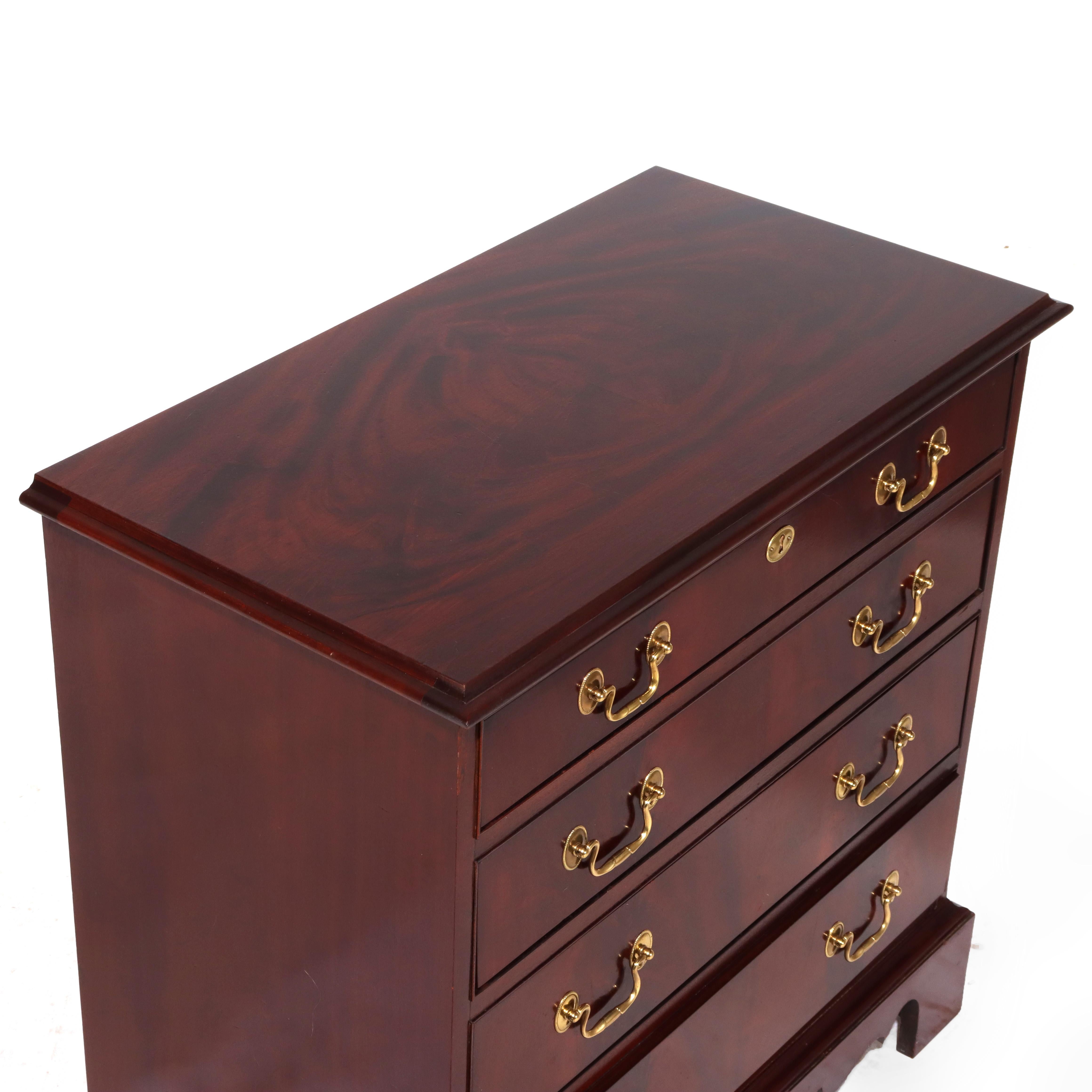 Vintage Hickory Chair Co. Diminutive Mahogany 4-Drawer Chest Signed C1940 For Sale 1