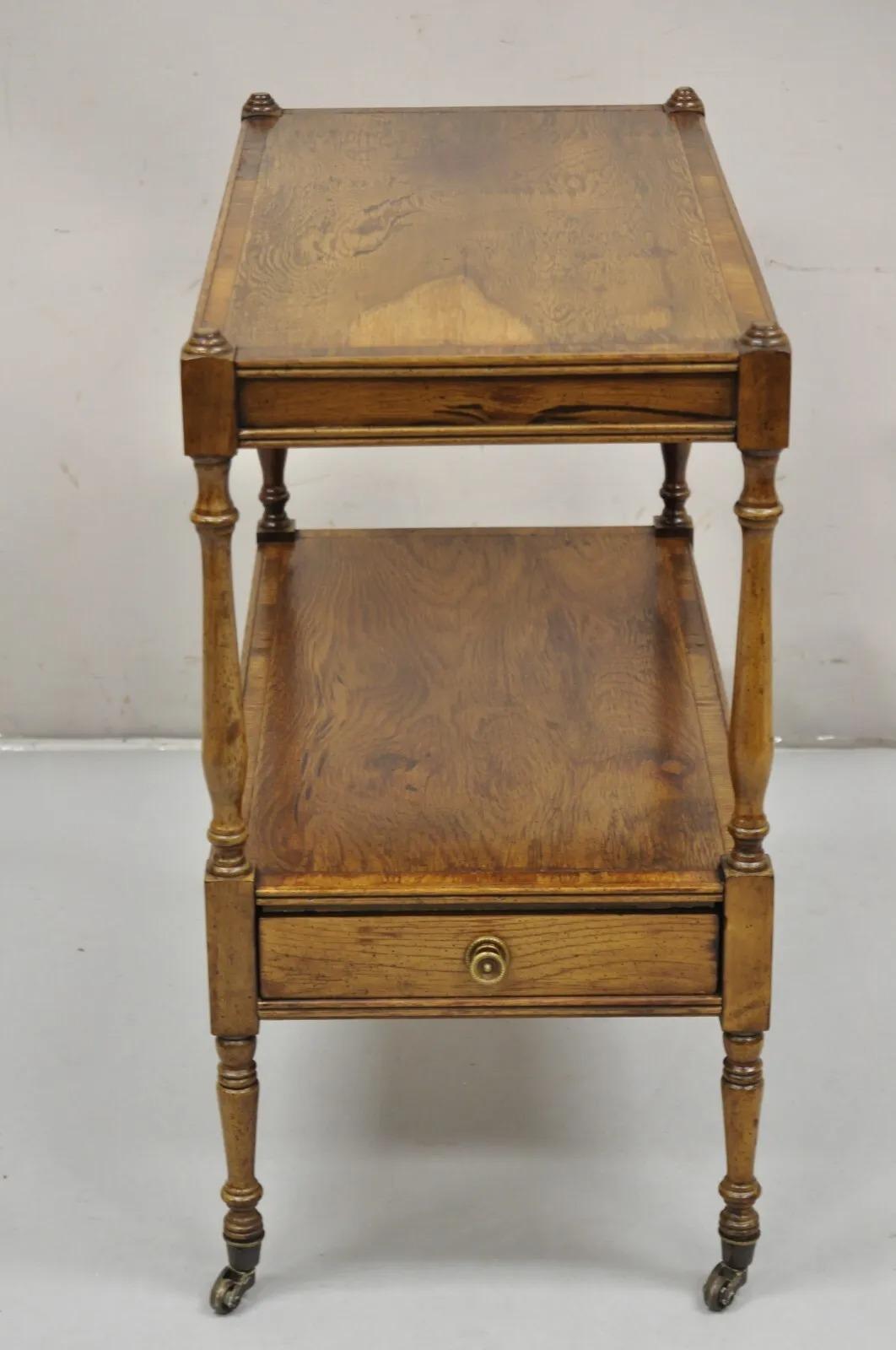 Vintage Hickory Chair Co English Regency Style Rosewood One Drawer Side Table In Good Condition In Philadelphia, PA