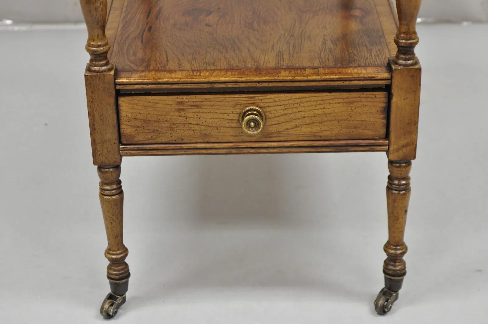 Mahogany Vintage Hickory Chair Co English Regency Style Rosewood One Drawer Side Table