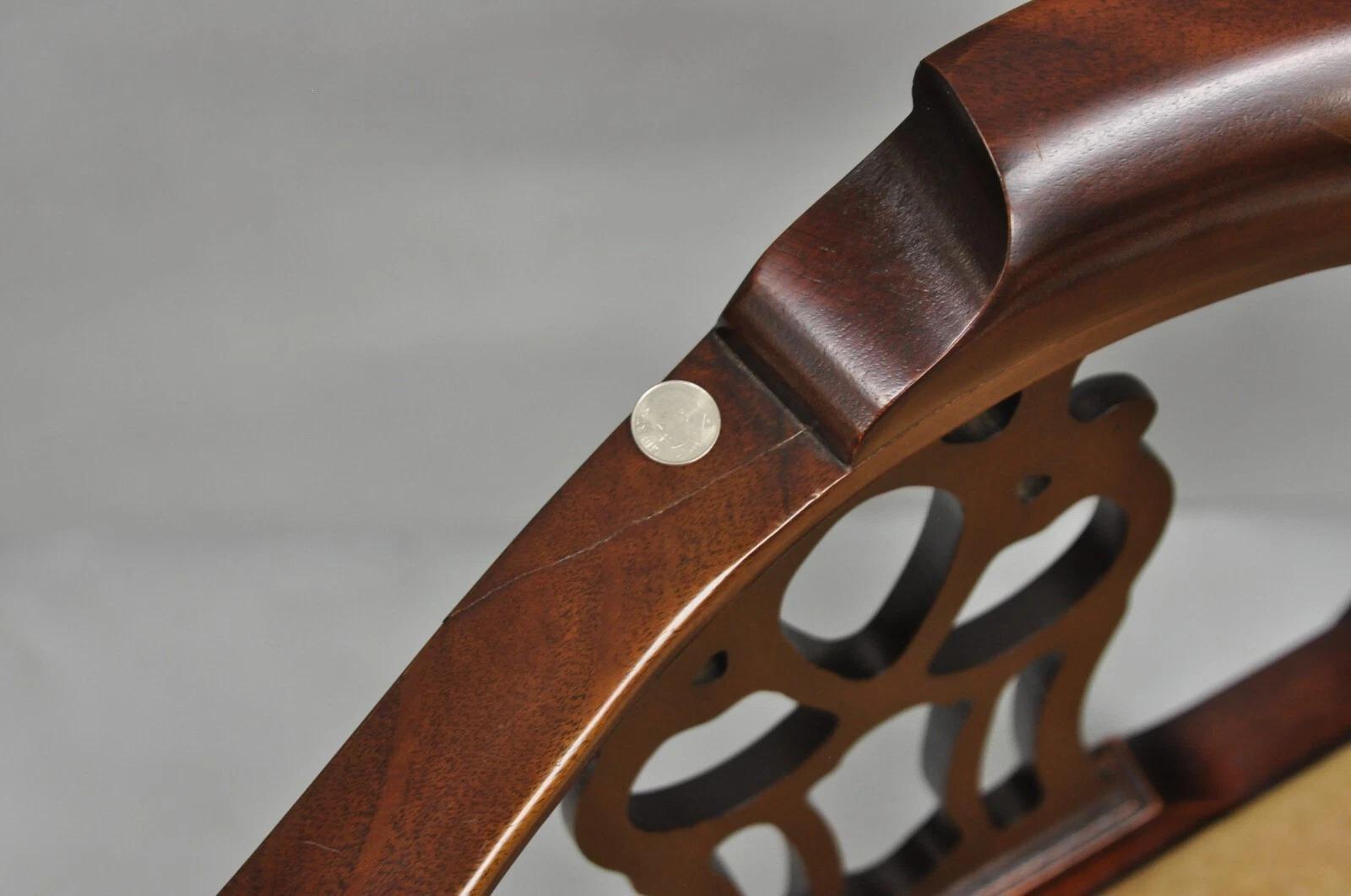 Vintage Hickory Chair Co Georgian Style Mahogany Corner Accent Side Chair For Sale 2