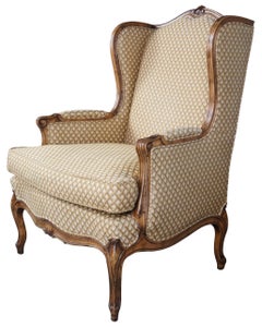 Vintage Hickory Chair Collectors Mix French Country  Walnut Wingback Arm Lattice
